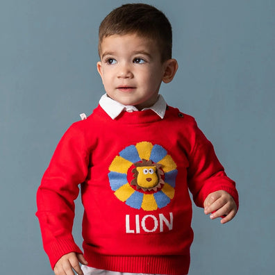 Red Baby Lion Fashion Sweater Cardigan Sweater Cardigan SC6304A